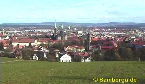 Bamberg. Blick nach Osten zum Fränkischen Jura.