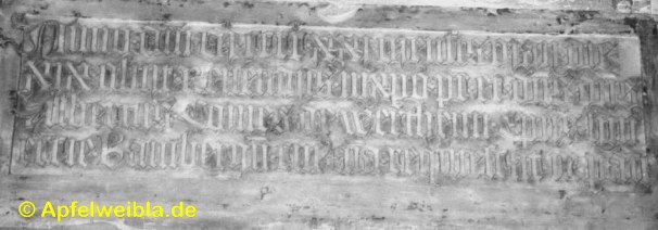 Epitaphinschrift: Albrecht von Wertheim (+1421)