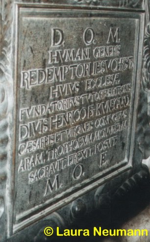Kaisergrab Bamberg; barocke Inschrift